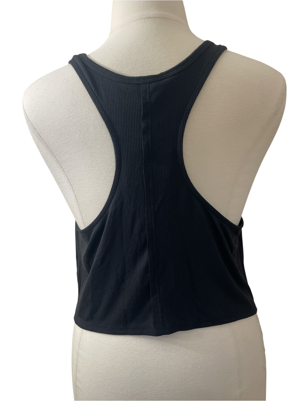 JoyLab Black Ribbed Racerback Tank Top - Picture 2 of 2